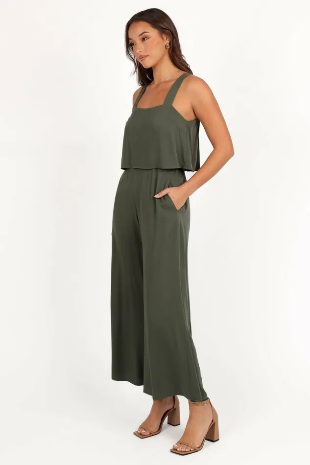 Petal and Pup Delia Jumpsuit Khaki Women Jumpsuits and Rompers