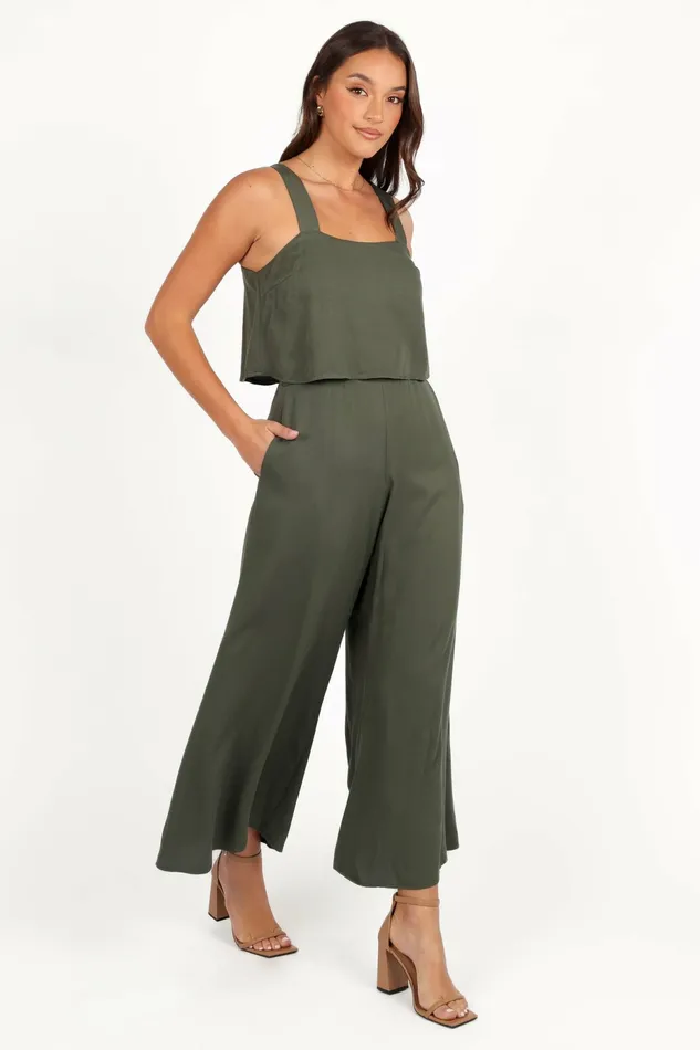 Petal and Pup Delia Jumpsuit Khaki Women Jumpsuits and Rompers
