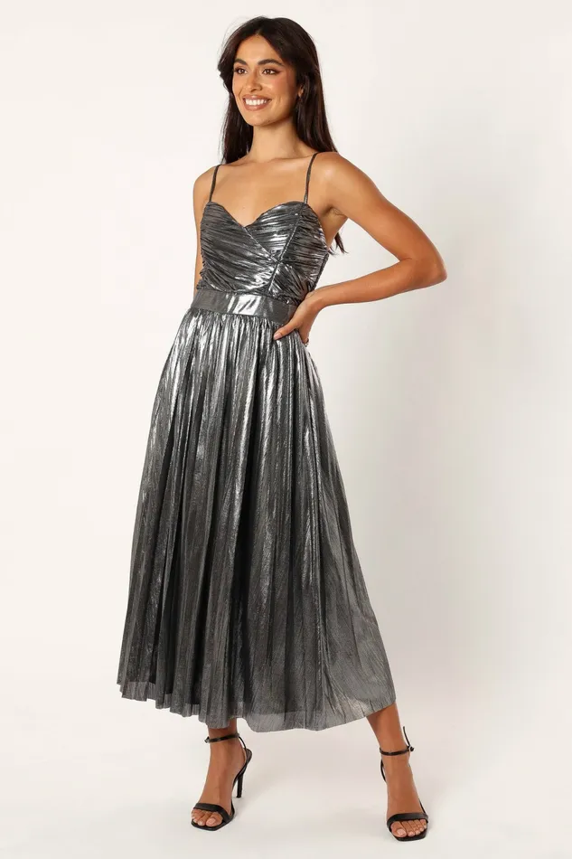 Petal and Pup Gaia Maxi Dress Silver Women Dresses