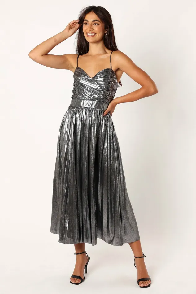 Petal and Pup Gaia Maxi Dress Silver Women Dresses