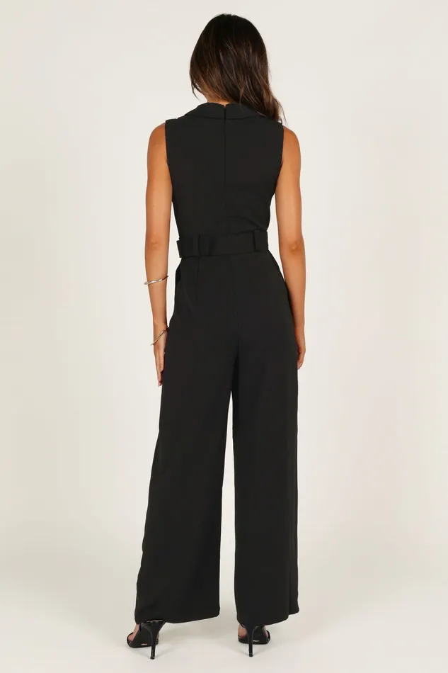 Petal and Pup Jumpsuits and Rompers Women Sienna Belted Jumpsuit Black