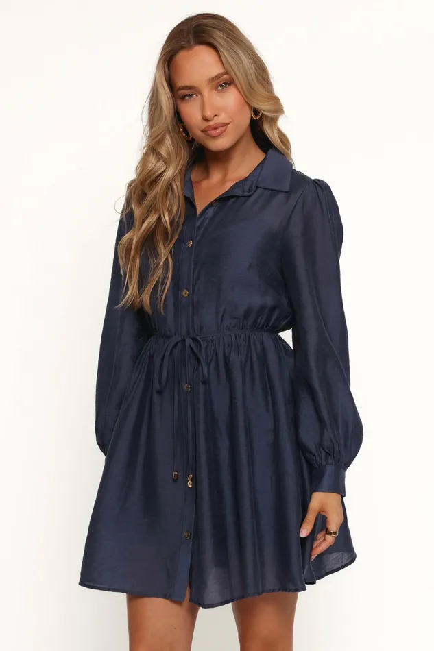 Petal and Pup Long Sleeve Dresses Women Everett Long Sleeve Mini Dress Navy