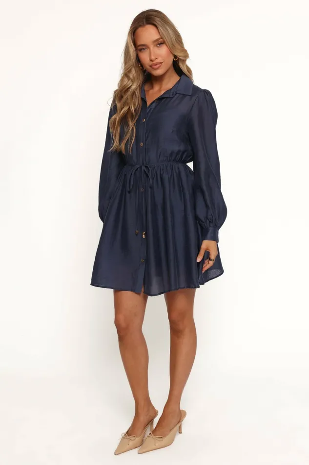 Petal and Pup Long Sleeve Dresses Women Everett Long Sleeve Mini Dress Navy