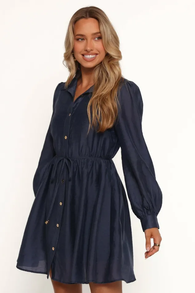 Petal and Pup Long Sleeve Dresses Women Everett Long Sleeve Mini Dress Navy