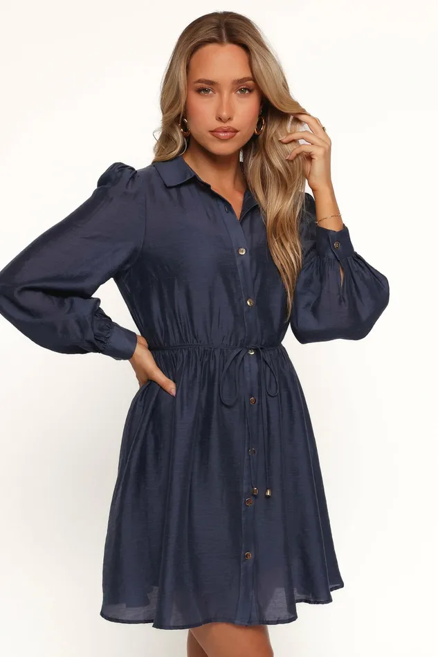 Petal and Pup Long Sleeve Dresses Women Everett Long Sleeve Mini Dress Navy