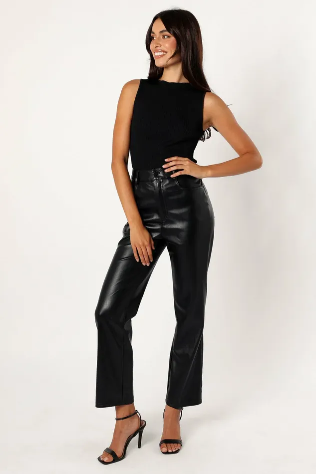 Petal and Pup Maverick Vegan Leather Pants Black Women Pants