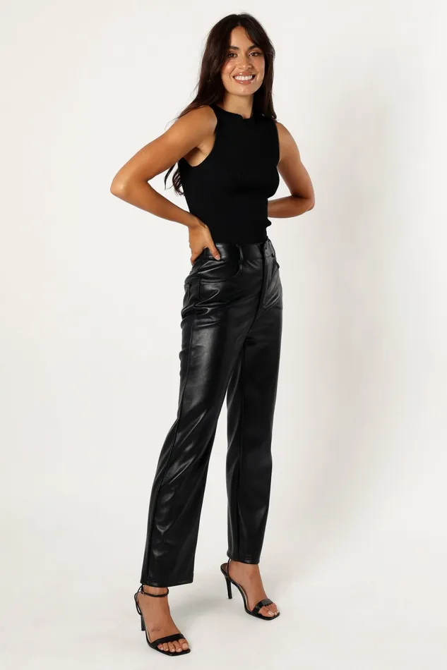 Petal and Pup Maverick Vegan Leather Pants Black Women Pants