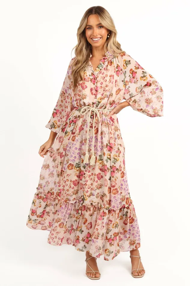 Petal and Pup Micah Long Sleeve Midi Dress Blush Women Long Sleeve Dresses