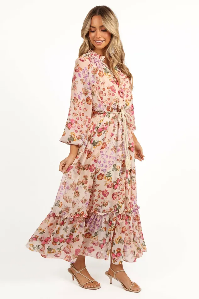 Petal and Pup Micah Long Sleeve Midi Dress Blush Women Long Sleeve Dresses
