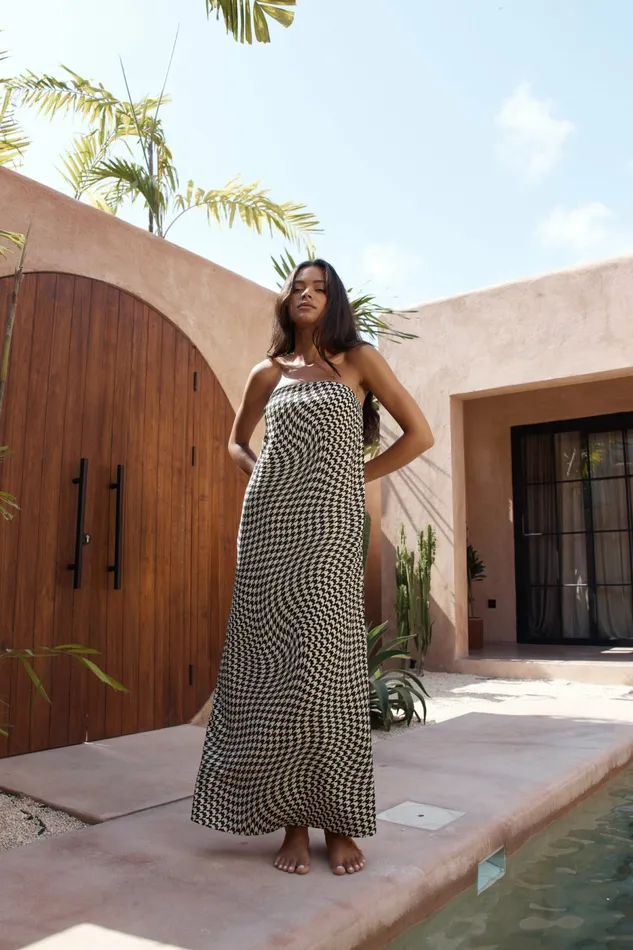 Petal and Pup Rina Maxi Dress Bonn Print Women Strapless Dresses