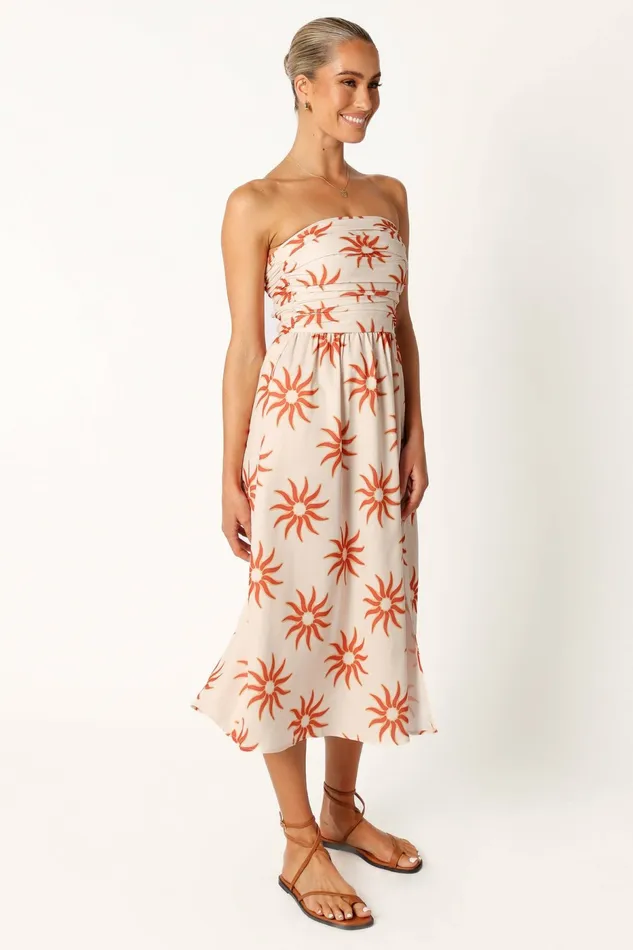 Petal and Pup Ryder Strapless Midi Dress Soleil Women Strapless Dresses
