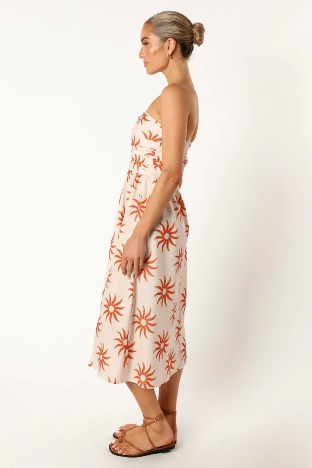 Petal and Pup Ryder Strapless Midi Dress Soleil Women Strapless Dresses