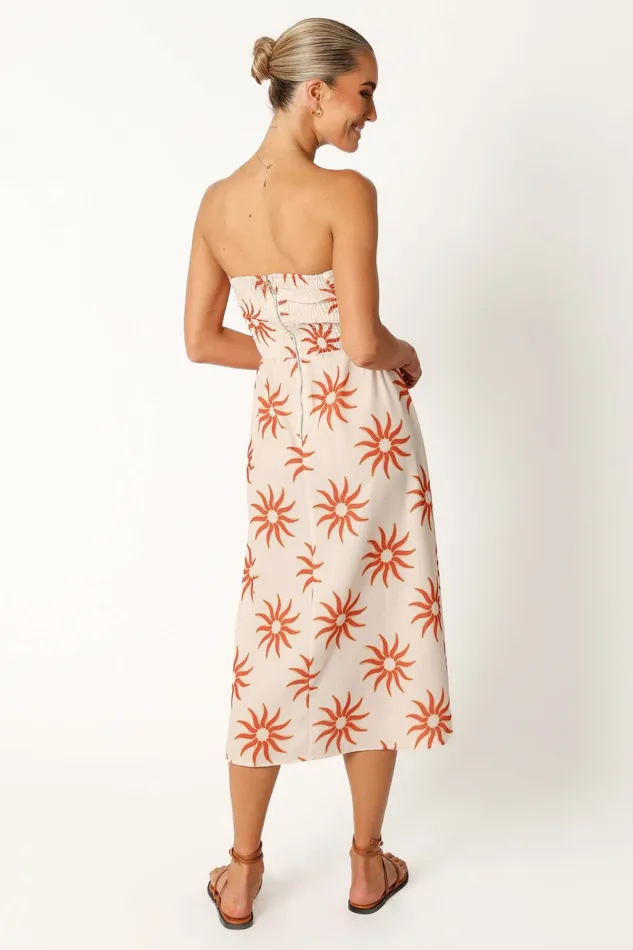 Petal and Pup Ryder Strapless Midi Dress Soleil Women Strapless Dresses