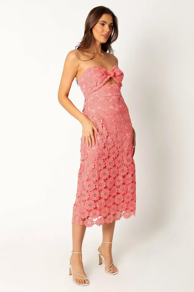 Petal and Pup Strapless Dresses Women Tyler Strapless Midi Dress Watermelon