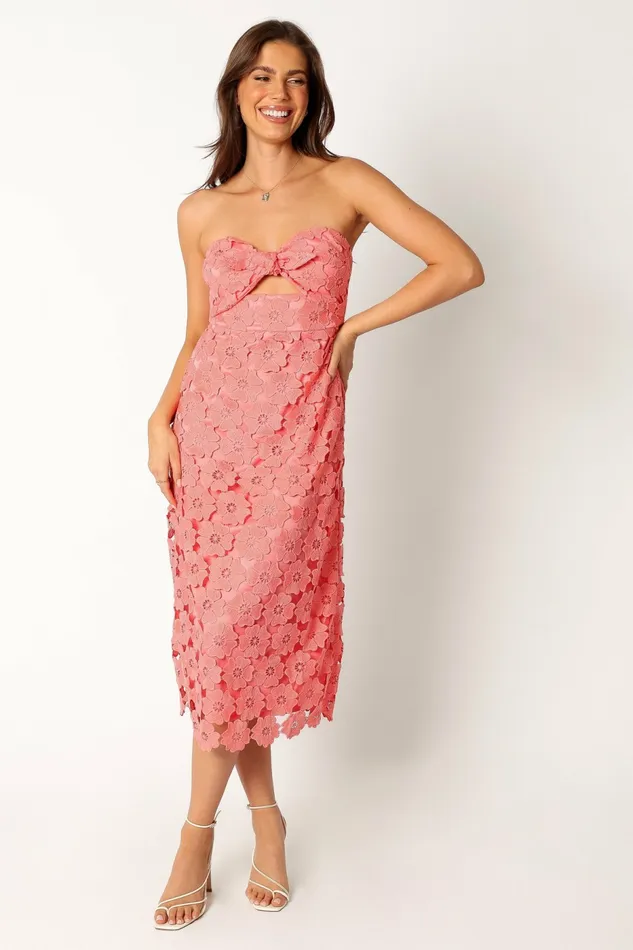 Petal and Pup Strapless Dresses Women Tyler Strapless Midi Dress Watermelon