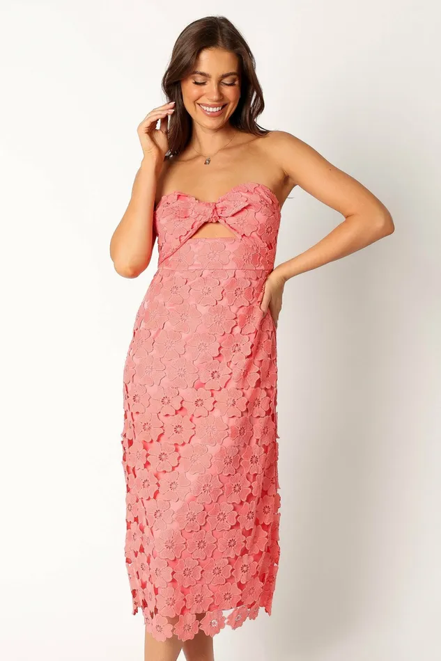 Petal and Pup Strapless Dresses Women Tyler Strapless Midi Dress Watermelon