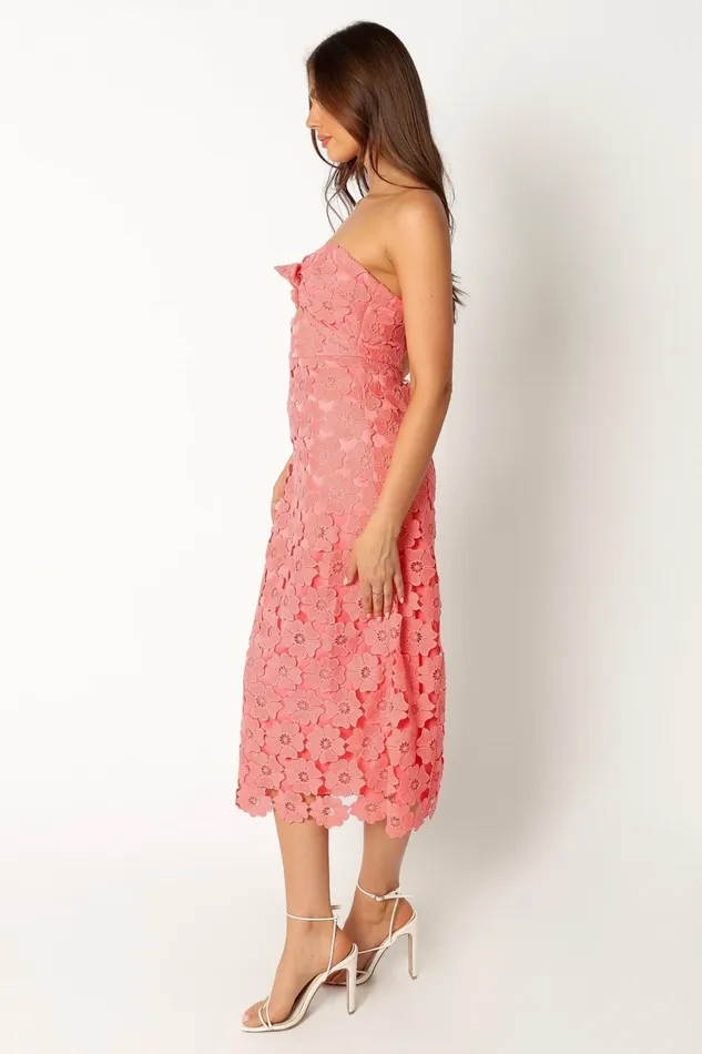 Petal and Pup Strapless Dresses Women Tyler Strapless Midi Dress Watermelon