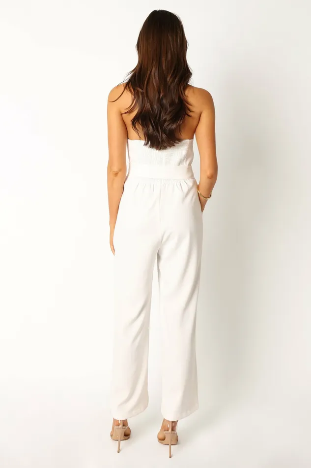 Petal and Pup Tally Jumpsuit White Women Jumpsuits and Rompers
