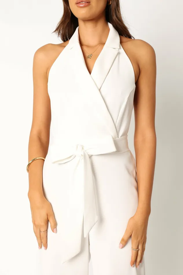 Petal and Pup Tally Jumpsuit White Women Jumpsuits and Rompers