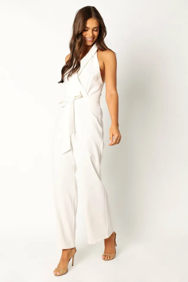 Petal and Pup Tally Jumpsuit White Women Jumpsuits and Rompers