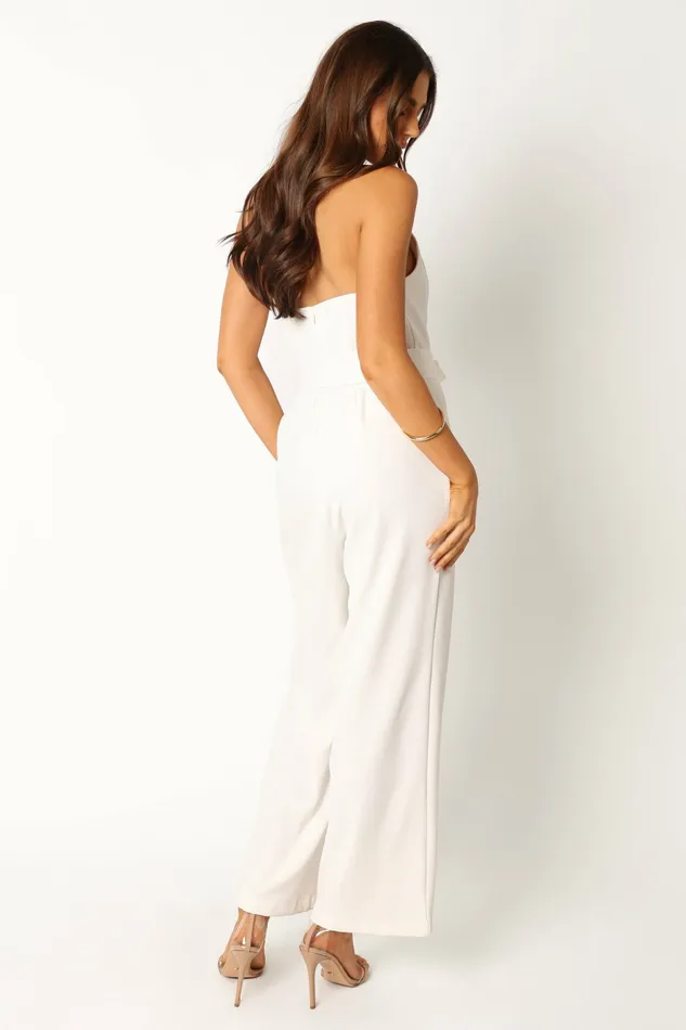 Petal and Pup Tally Jumpsuit White Women Jumpsuits and Rompers