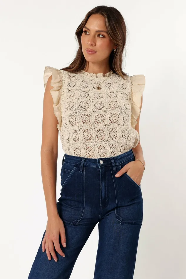 Petal and Pup Tops Women Fiona Knit Top Natural