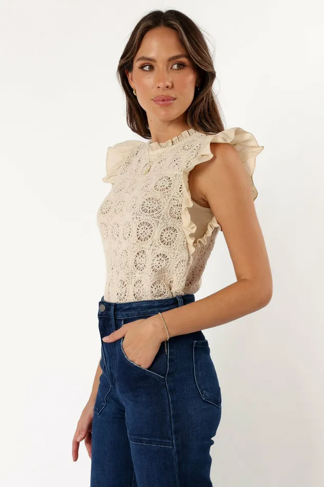 Petal and Pup Tops Women Fiona Knit Top Natural