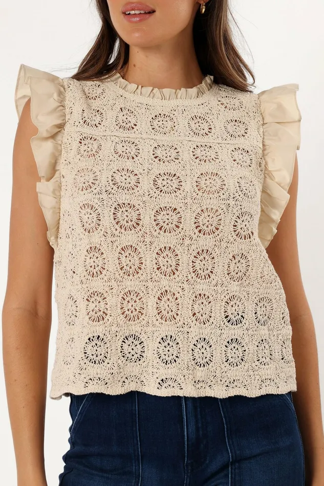 Petal and Pup Tops Women Fiona Knit Top Natural