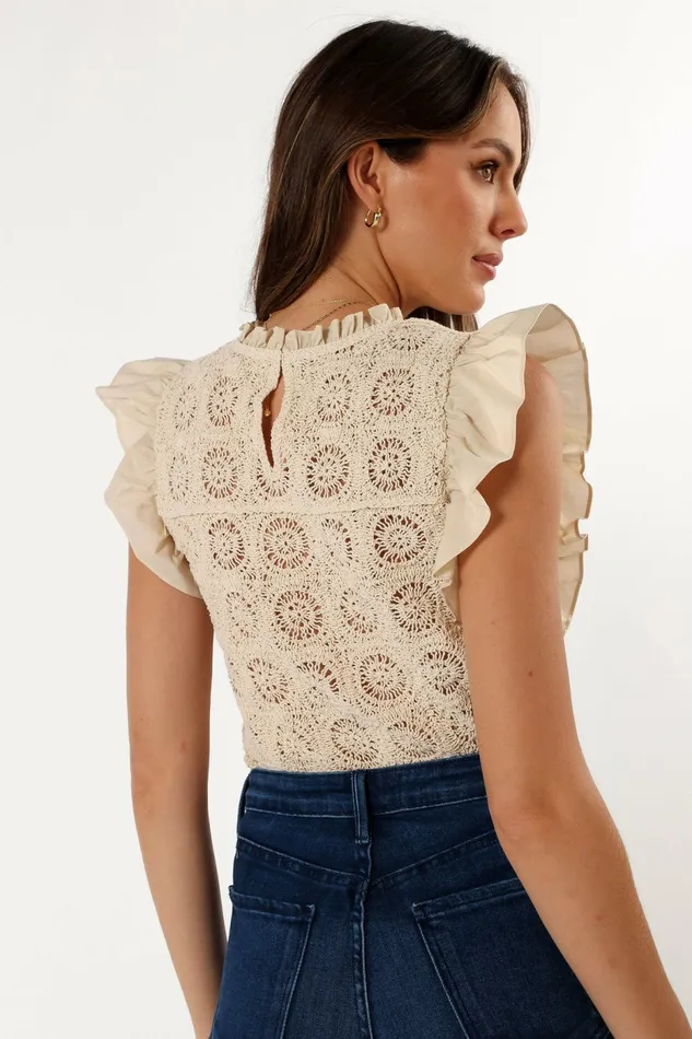 Petal and Pup Tops Women Fiona Knit Top Natural