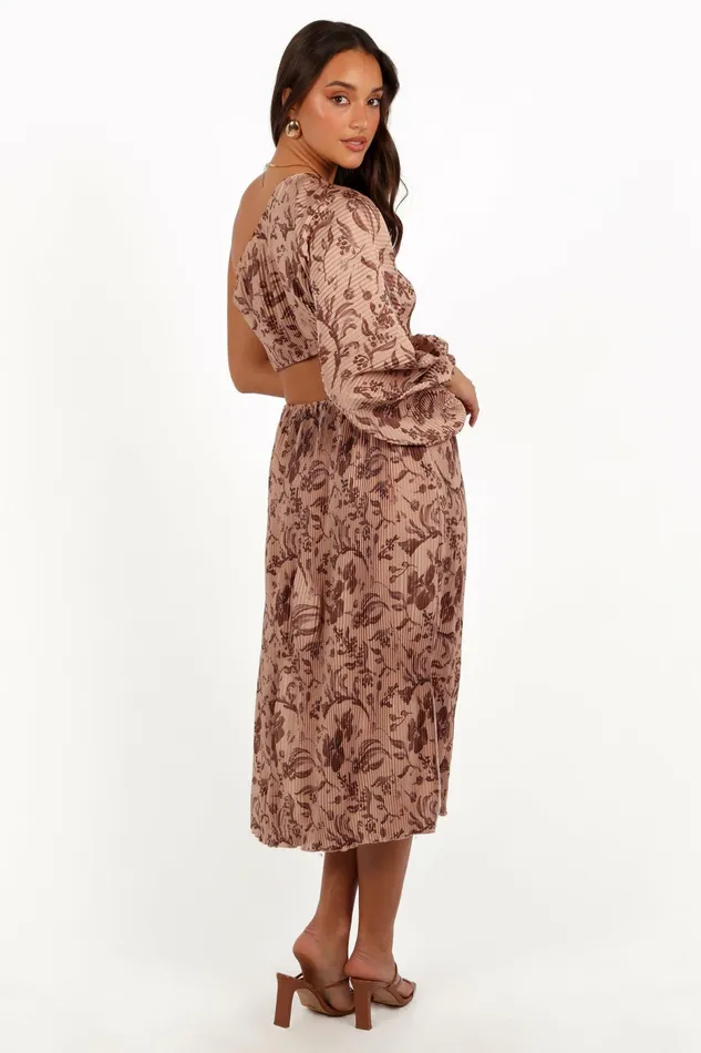 Petal and Pup Wren One Shoulder Midi Dress Wild Orchid Women Long Sleeve Dresses
