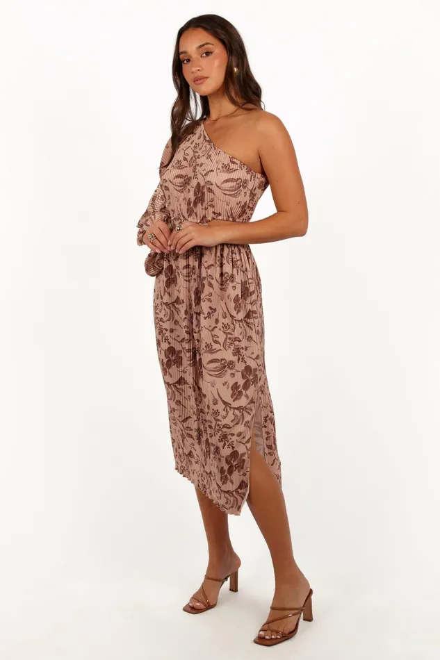 Petal and Pup Wren One Shoulder Midi Dress Wild Orchid Women Long Sleeve Dresses