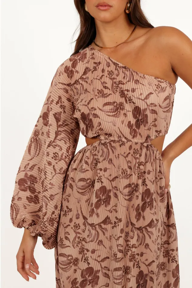 Petal and Pup Wren One Shoulder Midi Dress Wild Orchid Women Long Sleeve Dresses