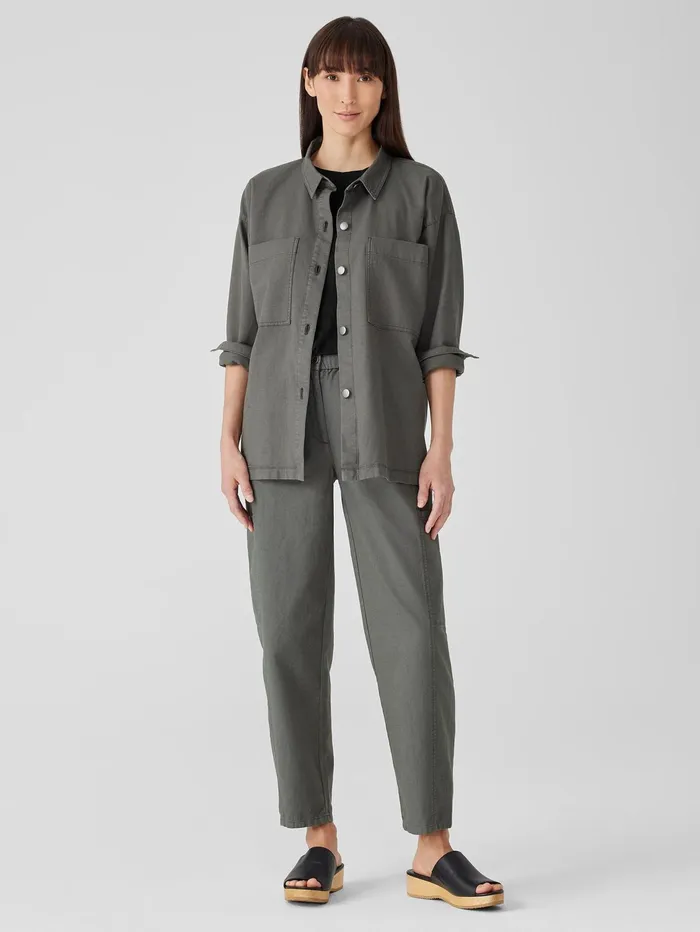 Petite Women Eileen Fisher Cotton Hemp Stretch Shirt Jacket Briar