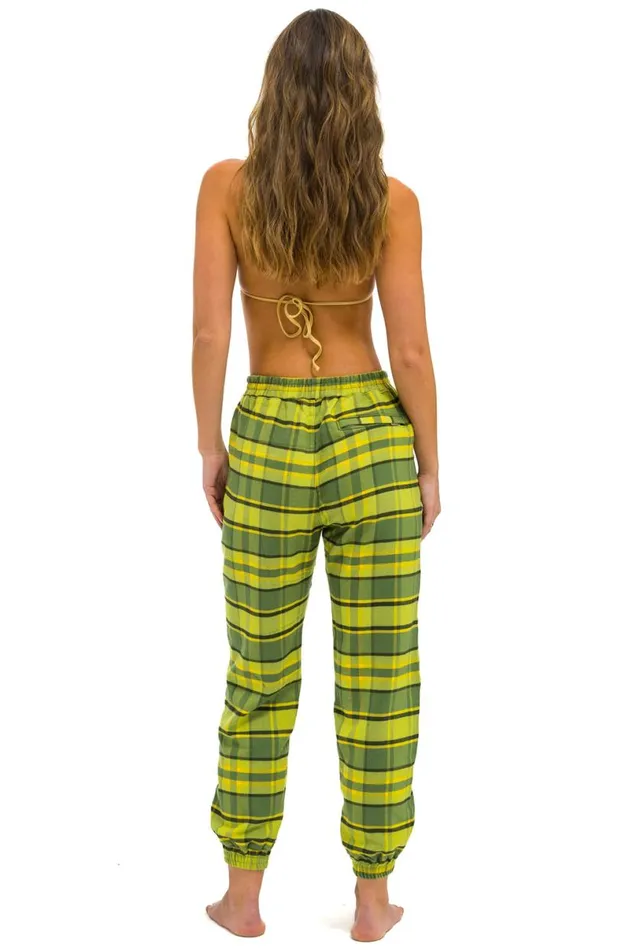 Plaid Lodge Pant 8211 Avocado Plaid Women Aviator Nation Sweatpants
