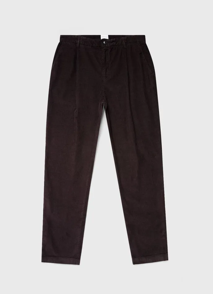 Pleated Corduroy Trouser Coffee Men SUNSPEL Pants