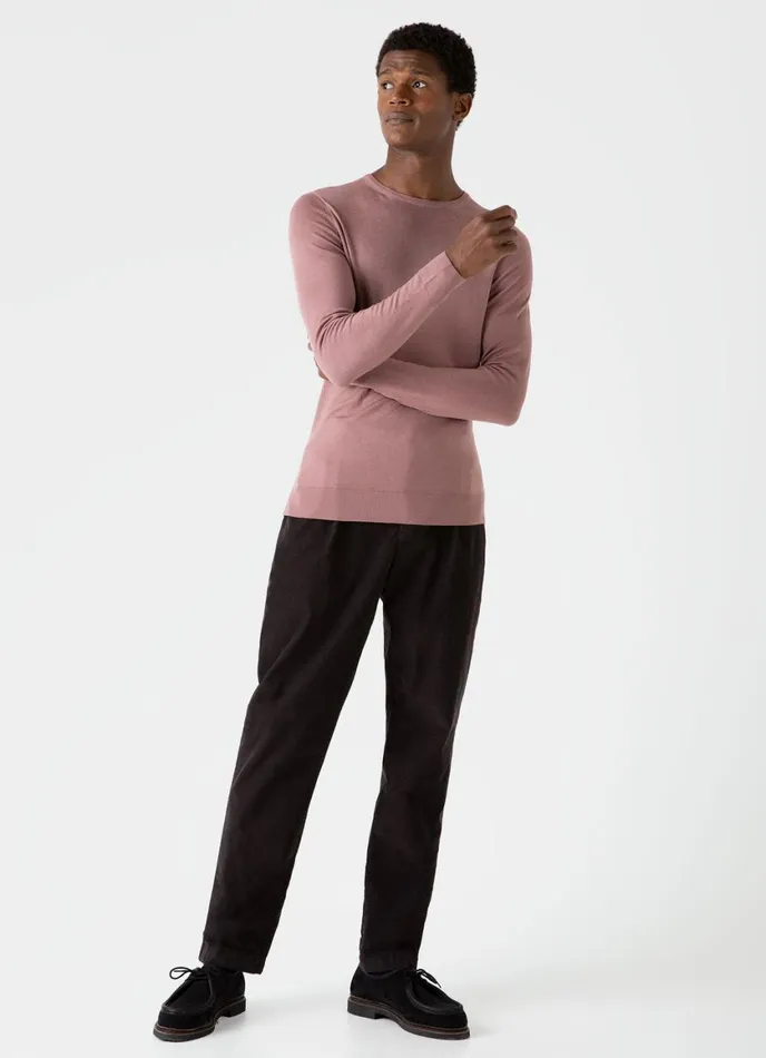 Pleated Corduroy Trouser Coffee Men SUNSPEL Pants