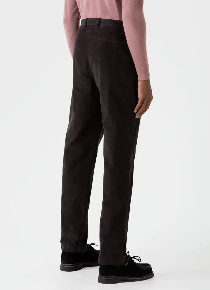 Pleated Corduroy Trouser Coffee Men SUNSPEL Pants