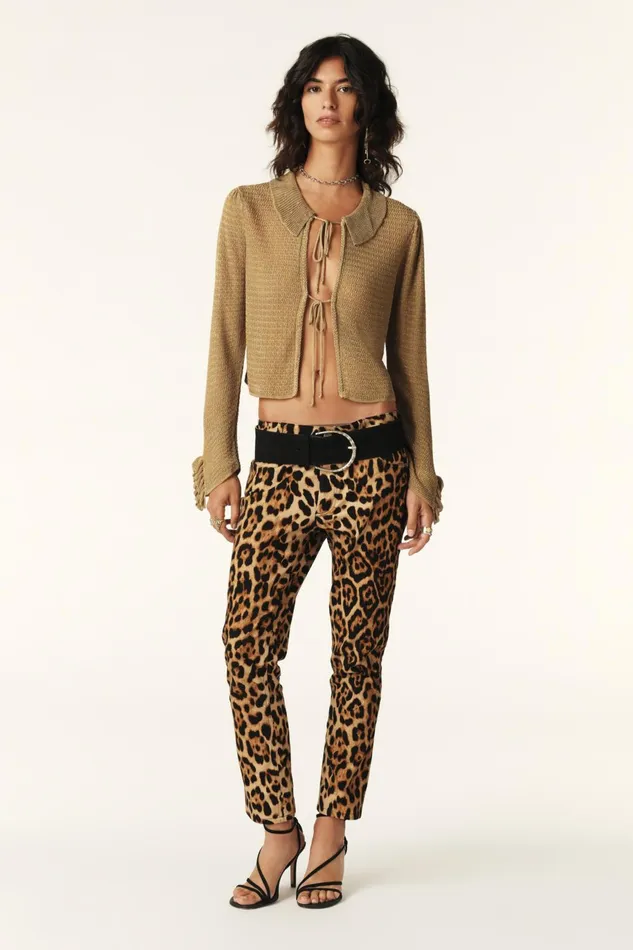 Pointelle Knit Cardigan Cathy Black Women Baandsh Sweaters and Cardigans