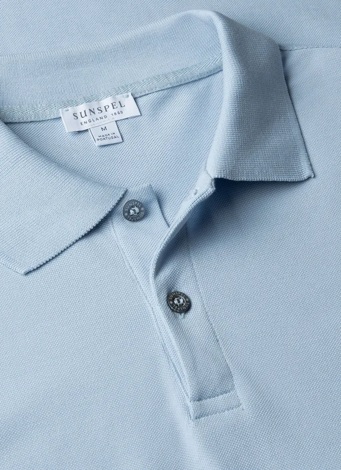 Polo Shirts ussunspel Men Piqu Polo Shirt Blue Mist Polo Shirts ussunspel Men Piqu Polo Shirt Blue Mist