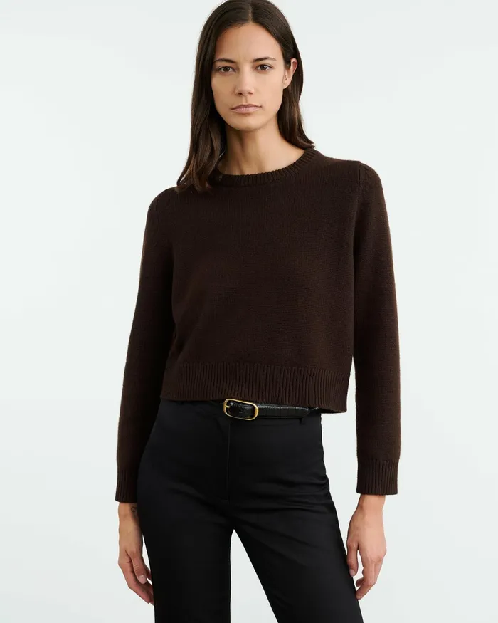 POPPY SWEATER Espresso Women Nili Lotan Knits and Sweaters