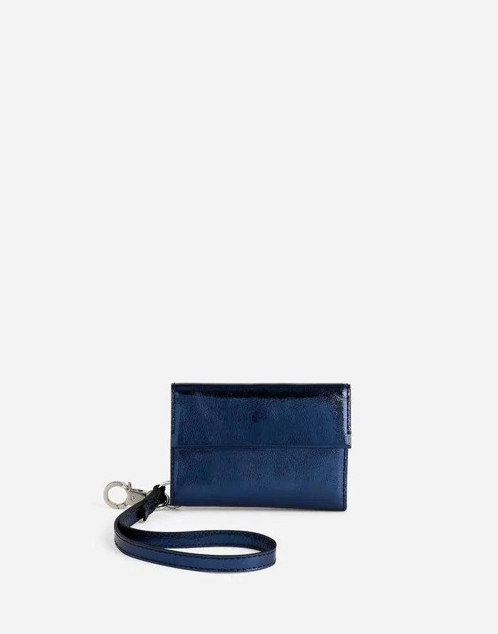 Pouches and Wallets Women Madewell Card Case Wristlet Navy Metallic