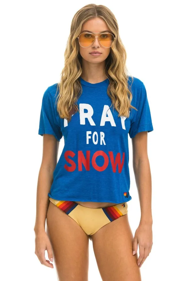 Pray For Snow Boyfriend Tee 8211 Ocean Women Aviator Nation Tees