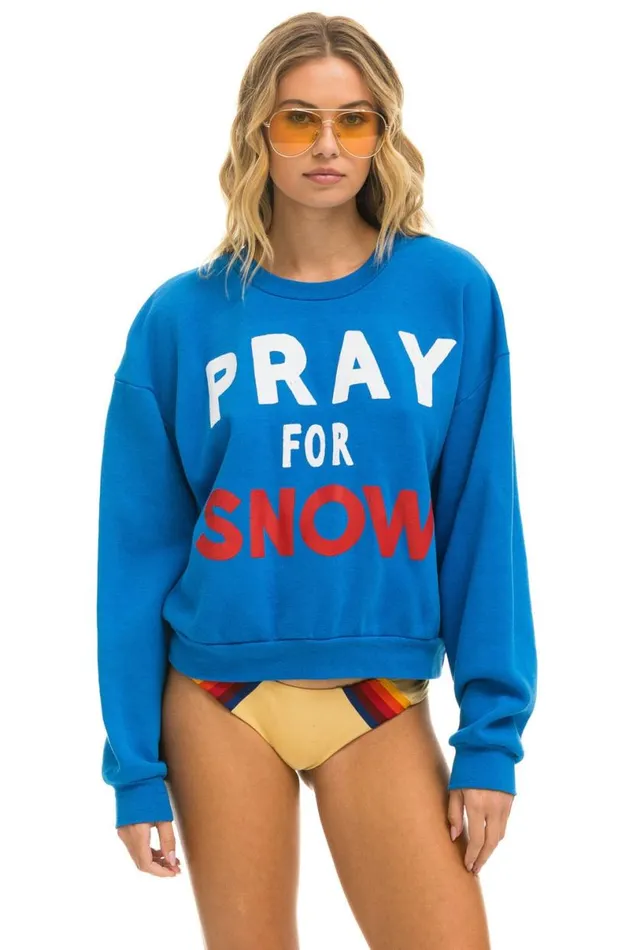 Pray For Snow Relaxed Crew Sweatshirt 8211 Ocean WomenMen Aviator Nation Sweatshirts Pray For Snow Relaxed Crew Sweatshirt 8211 Ocean WomenMen Aviator Nation Sweatshirts