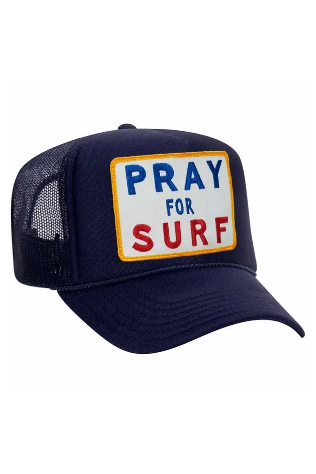 Pray For Surf Vintage Trucker Hat WomenMen Aviator Nation Trucker Hats