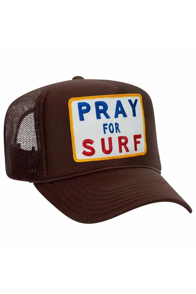 Pray For Surf Vintage Trucker Hat WomenMen Aviator Nation Trucker Hats