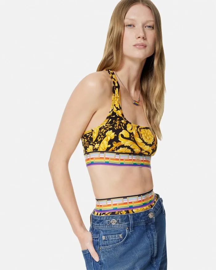 Pride Barocco Scoop Bralette Blackprint Women Versace Bras and Briefs
