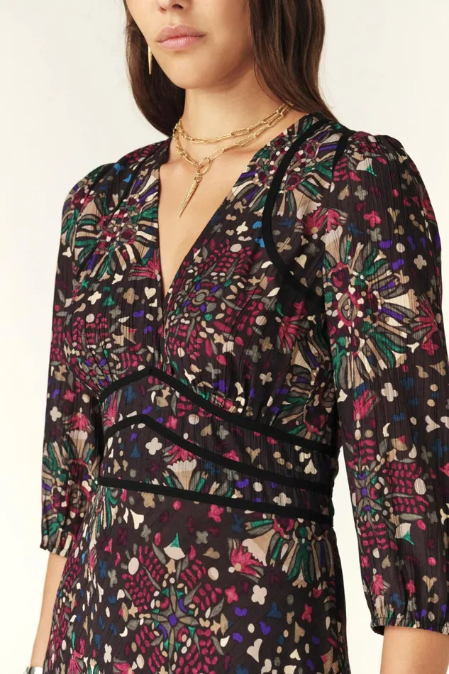 Printed Maxi Dress Fazia Gray Women Baandsh Dresses