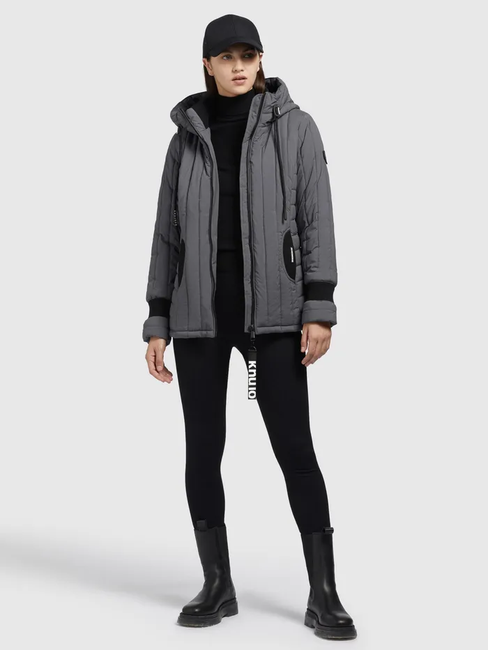 Puffer Jackets Women KHUJO Jacke TWEETY PRIME7 LIGHT Anthrazit Anthrazit