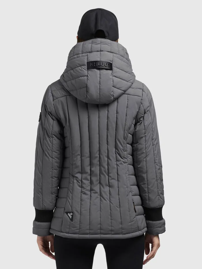 Puffer Jackets Women KHUJO Jacke TWEETY PRIME7 LIGHT Anthrazit Anthrazit