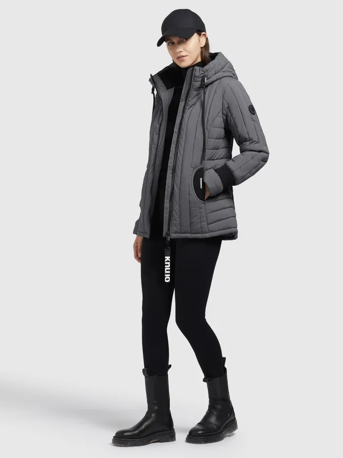 Puffer Jackets Women KHUJO Jacke TWEETY PRIME7 LIGHT Anthrazit Anthrazit